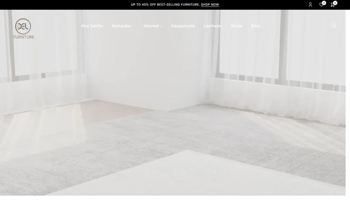 نمای واقعی وب‌سایت DEL Furniture